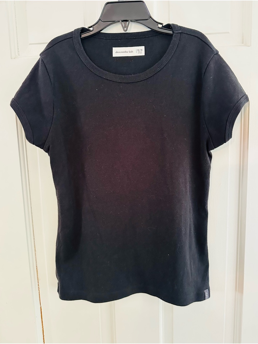 abercrombie kids Black Short Sleeve Fitted Crew Tee Shirt